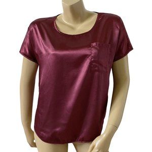 BB DAKOTA Womens Size Small Burgundy Short Sleeve Shirt